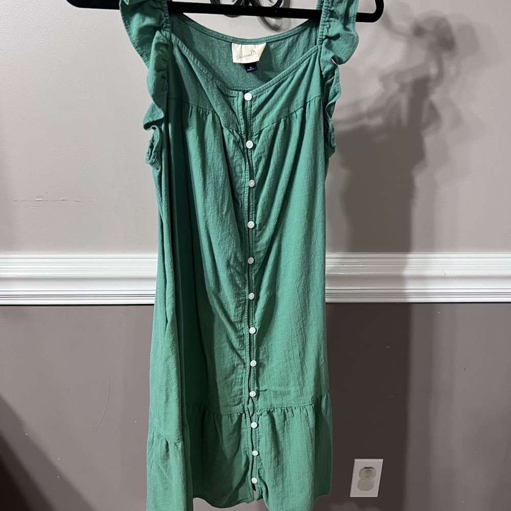 Universal Thread Sage Button-Front Midi Dress